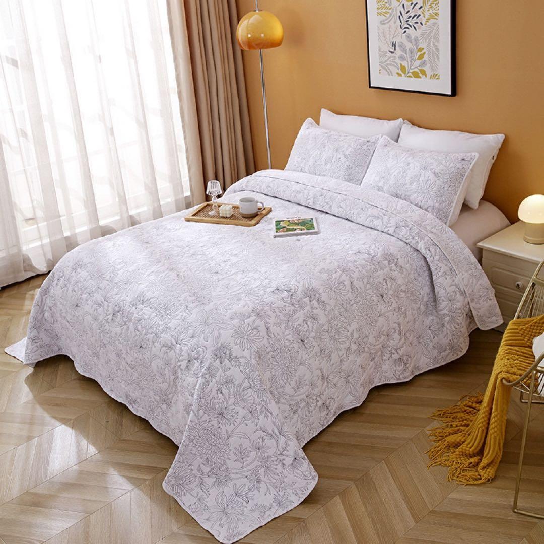 キルトベッドカバー3点セット綿マルチカバー キルティング 815