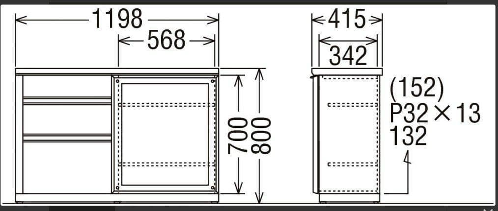 カリモク家具 サイドボード HU42 オーク 幅120 キャビネット