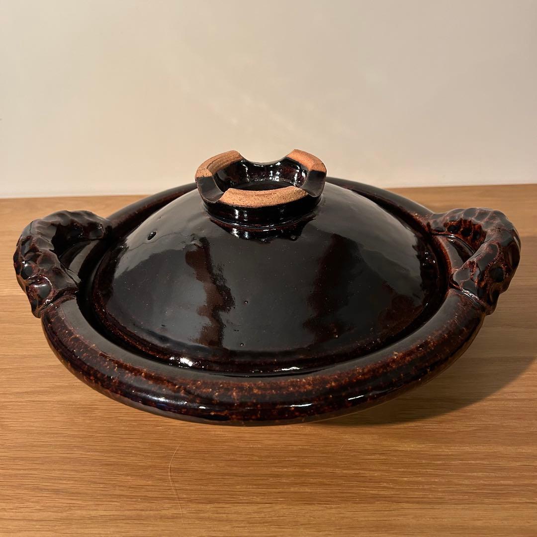 土楽　黒鍋　縄手　尺1 未使用