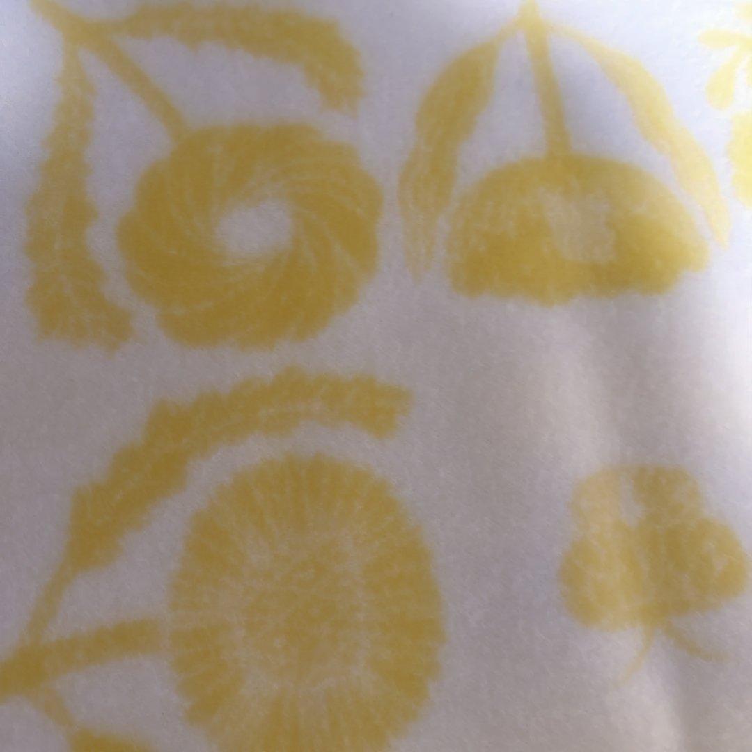 美品　ラプアンカンクリ　鹿児島睦　花柄ブランケット 　イエロー