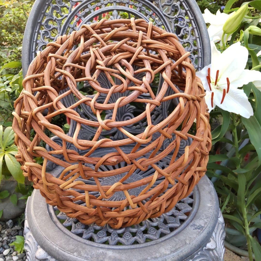 【籐バスケット♥5点商品】ラタンかご大円柱形籠ワイヤーカゴ観葉植物鉢カバー物入れ