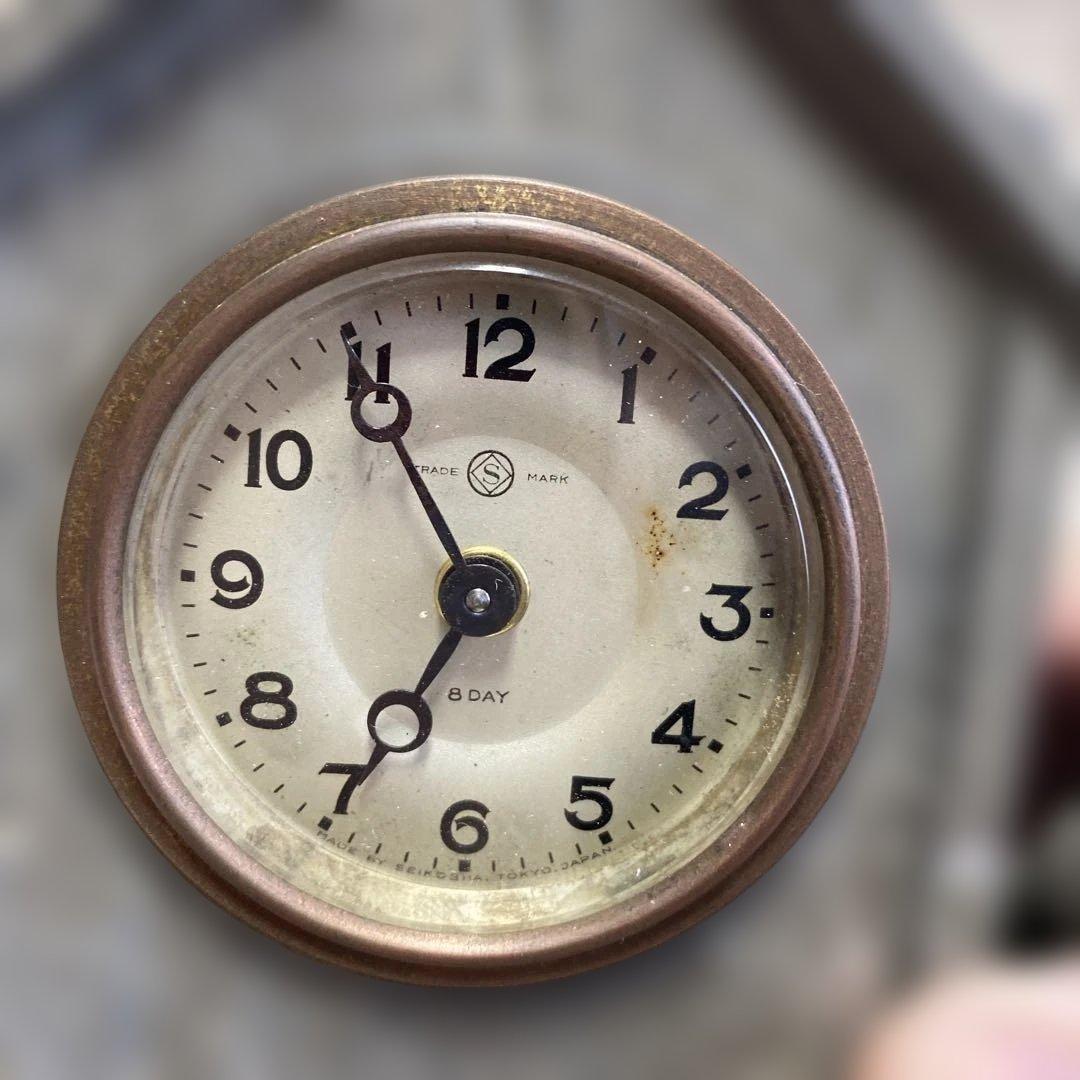 精工舎置時計 アナログ 8日巻　稼働品
