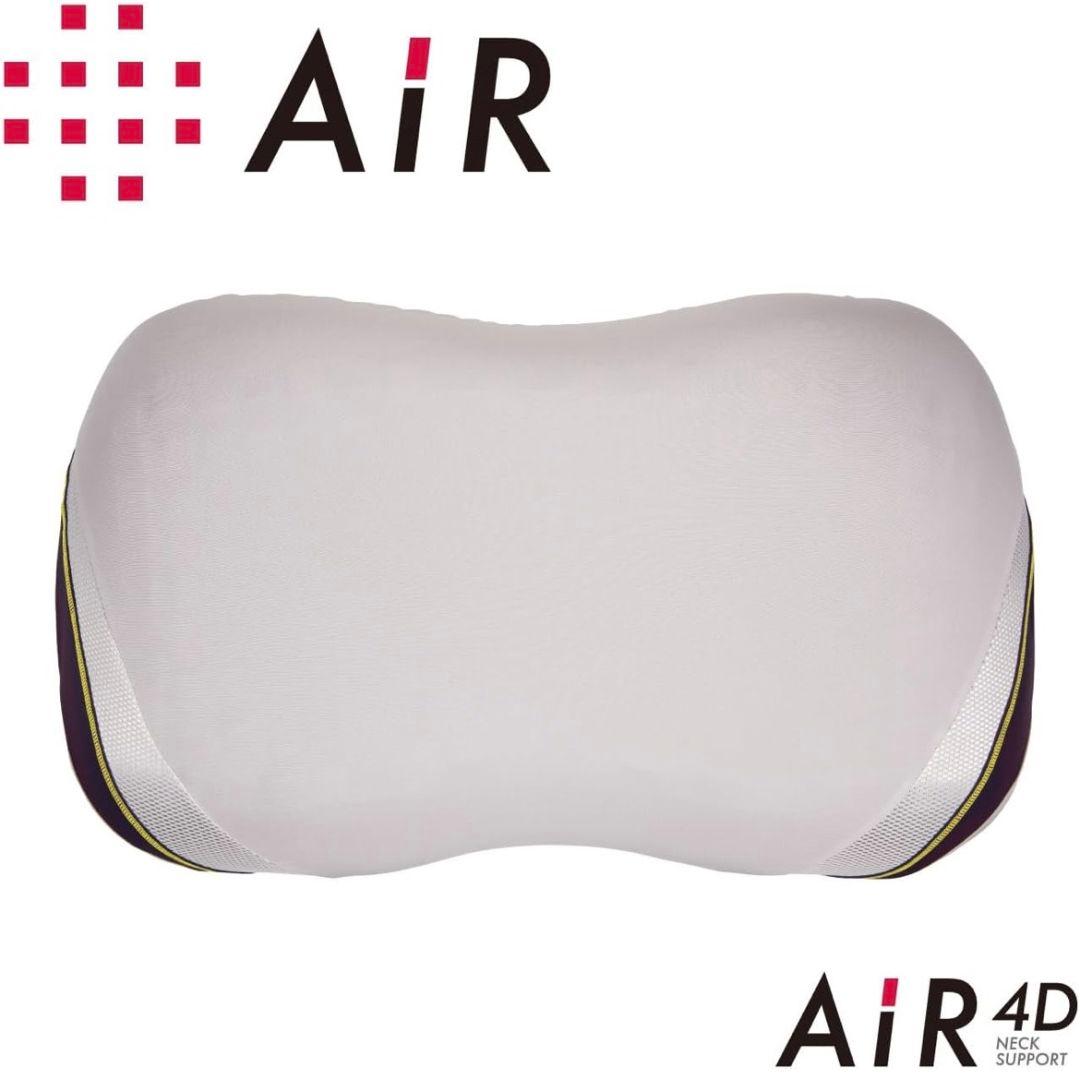 【美品】西川エアー4D ピロー（低め）別売り専用カバー付き　グレーベージュ