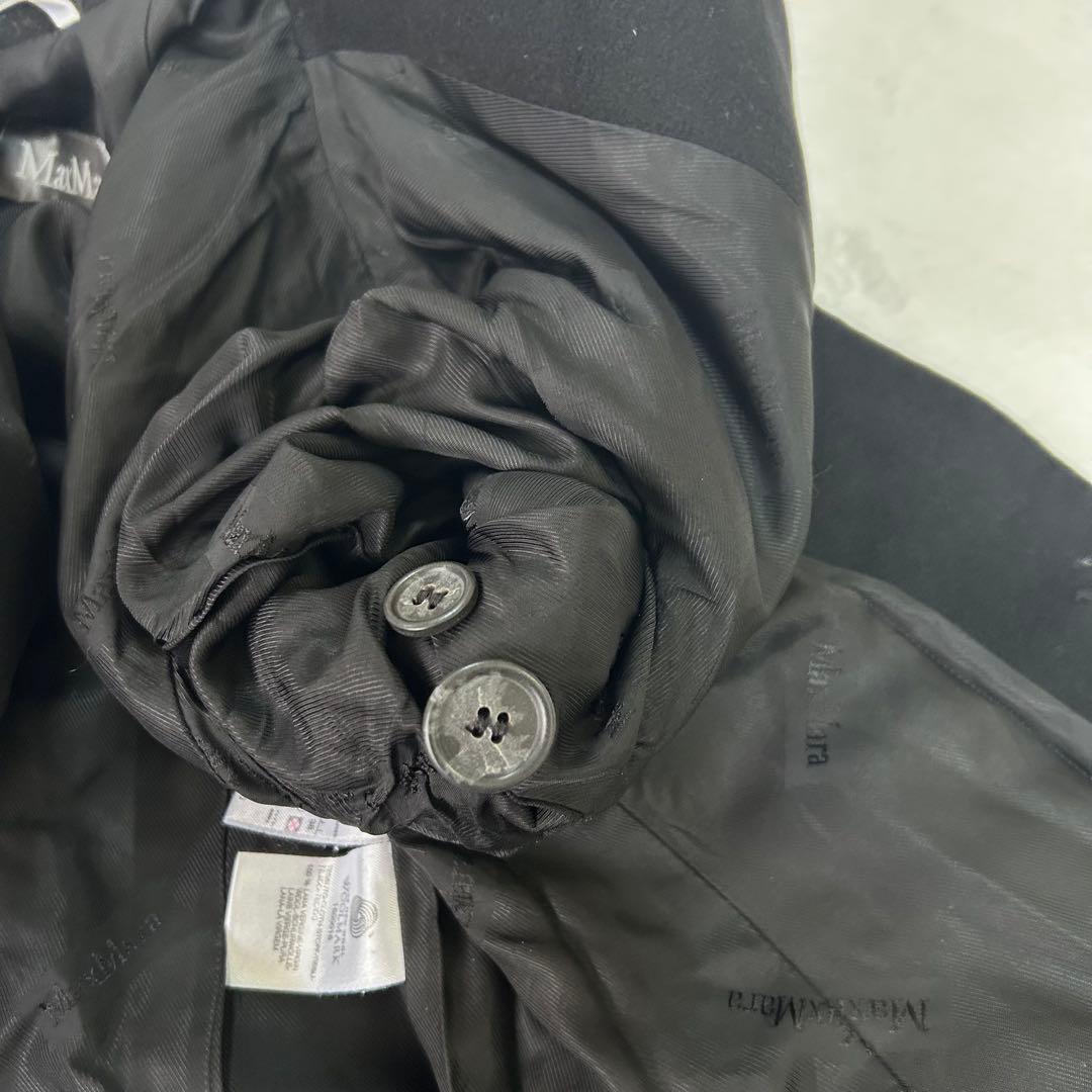 美品✨マックスマーラ　銀タグ　ステッチ　ロング丈　艶感　綺麗めロングコート　38