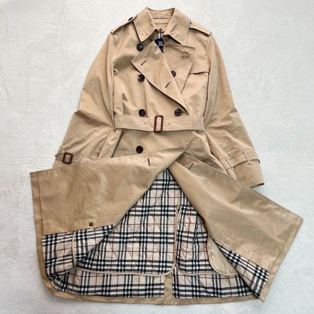 バーバリーロンドン　トレンチコート　ノバチェック　キルティングライナー　40
