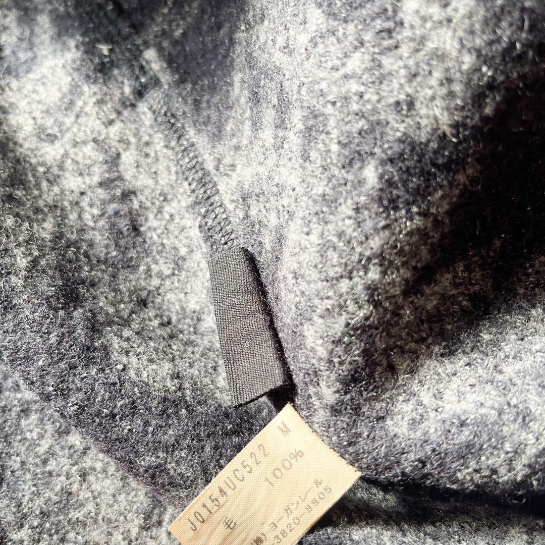 15年winterヨーガンレール ジャカードフェルトのコート ウール ネイビー