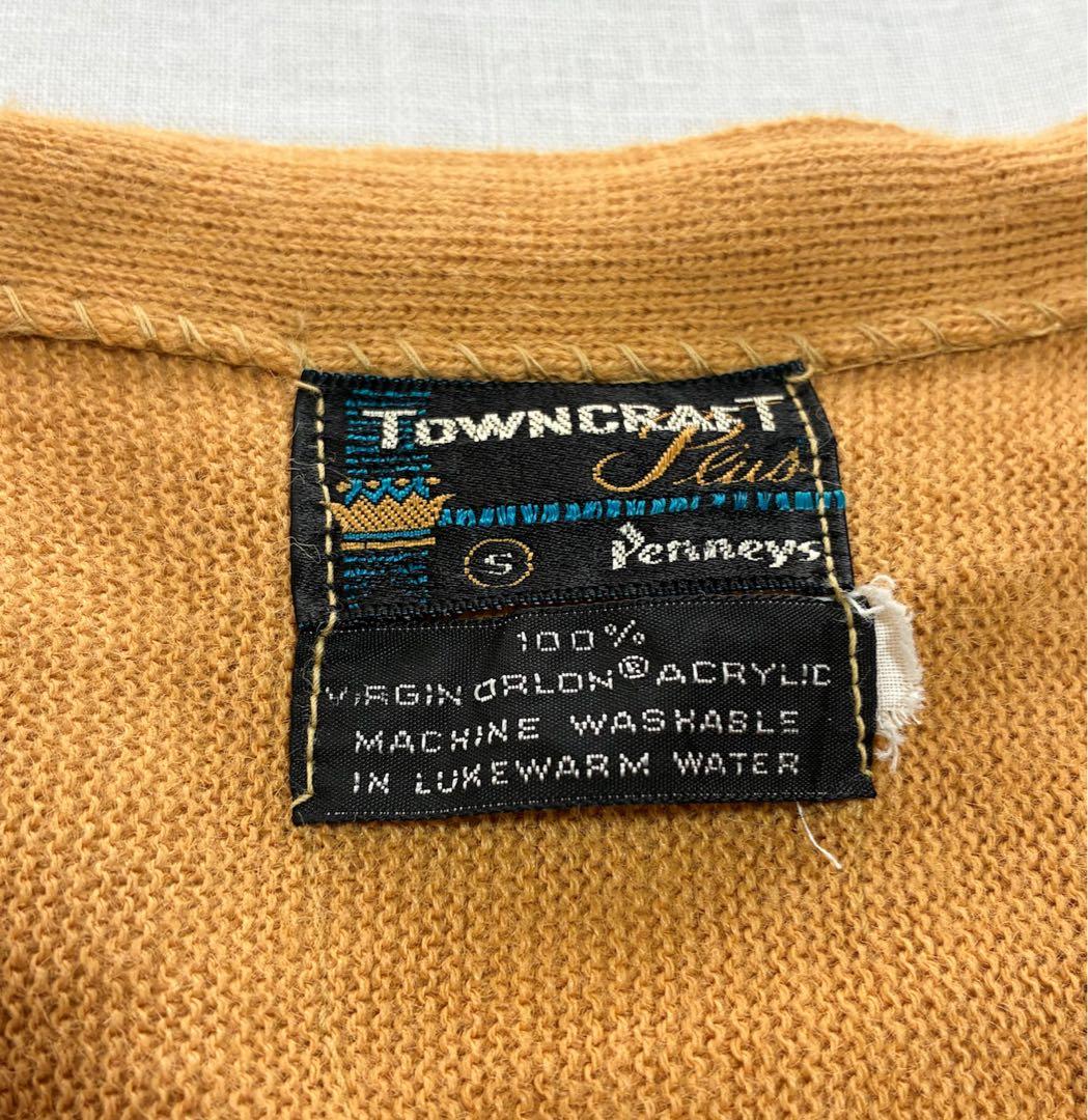 60s Towncraft タウンクラフト アクリル ニット カーディガン S