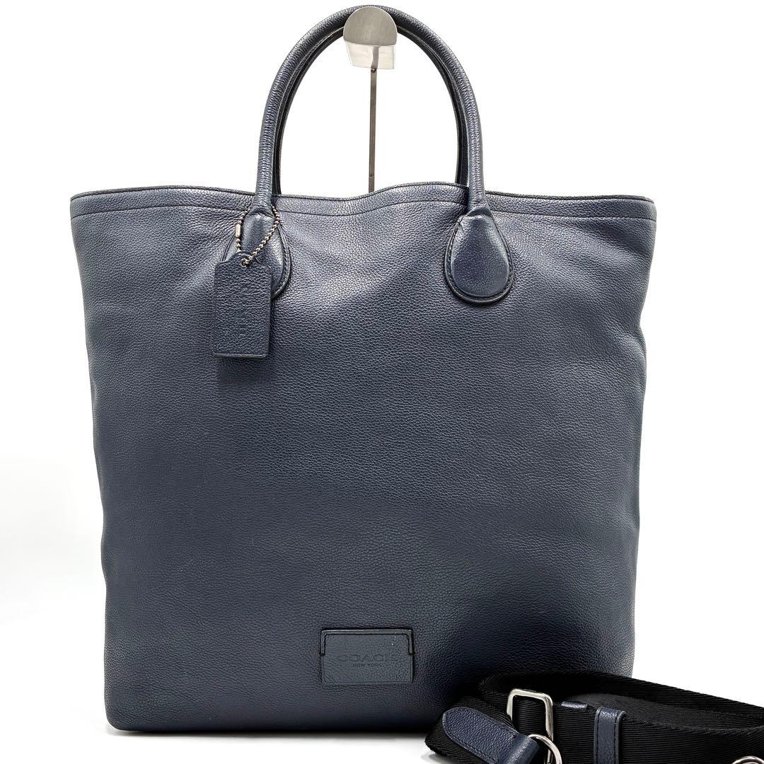 【希少・最高級】コーチ マーサー リファインドぺブルレザー トートバッグ 紺色