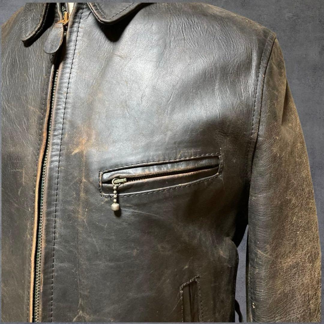 80s Vintage SamWalker シングルライダース エアロレザー馬革