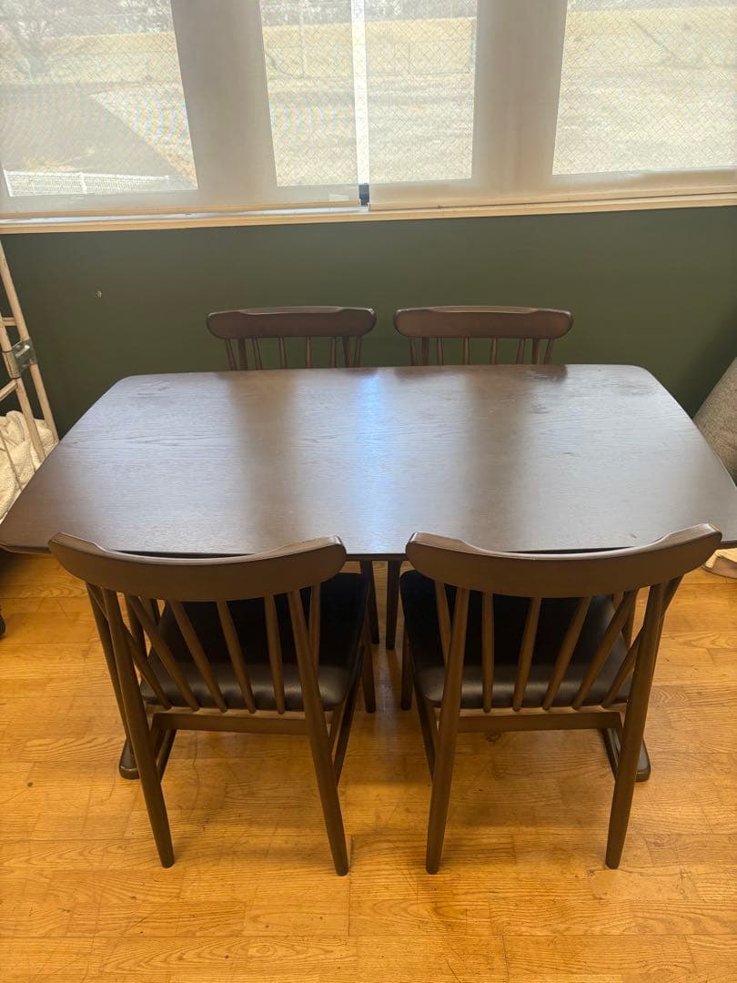 M029 ニトリ ダイニング5点セット 幅1200〜1800mm