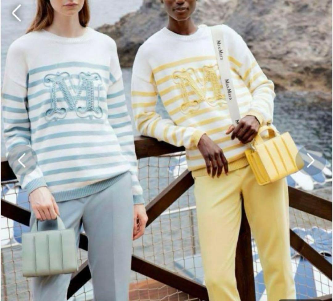 sugichan980様　Max Mara コットン　ニット　ロゴ　美品