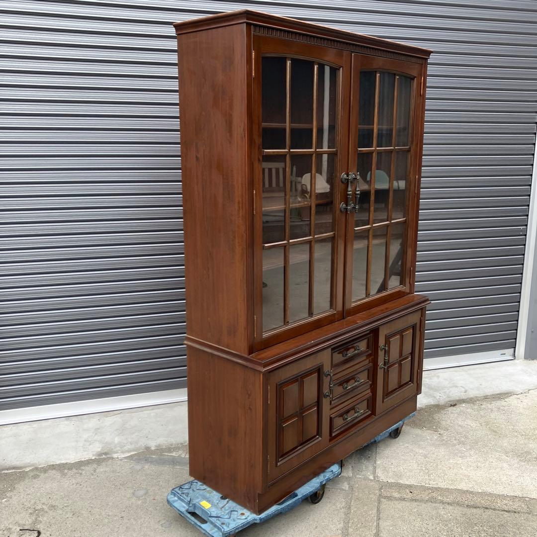 アンティーク 木製カップボード サイドボード 飾り棚 大型 食器棚 ビンテージ