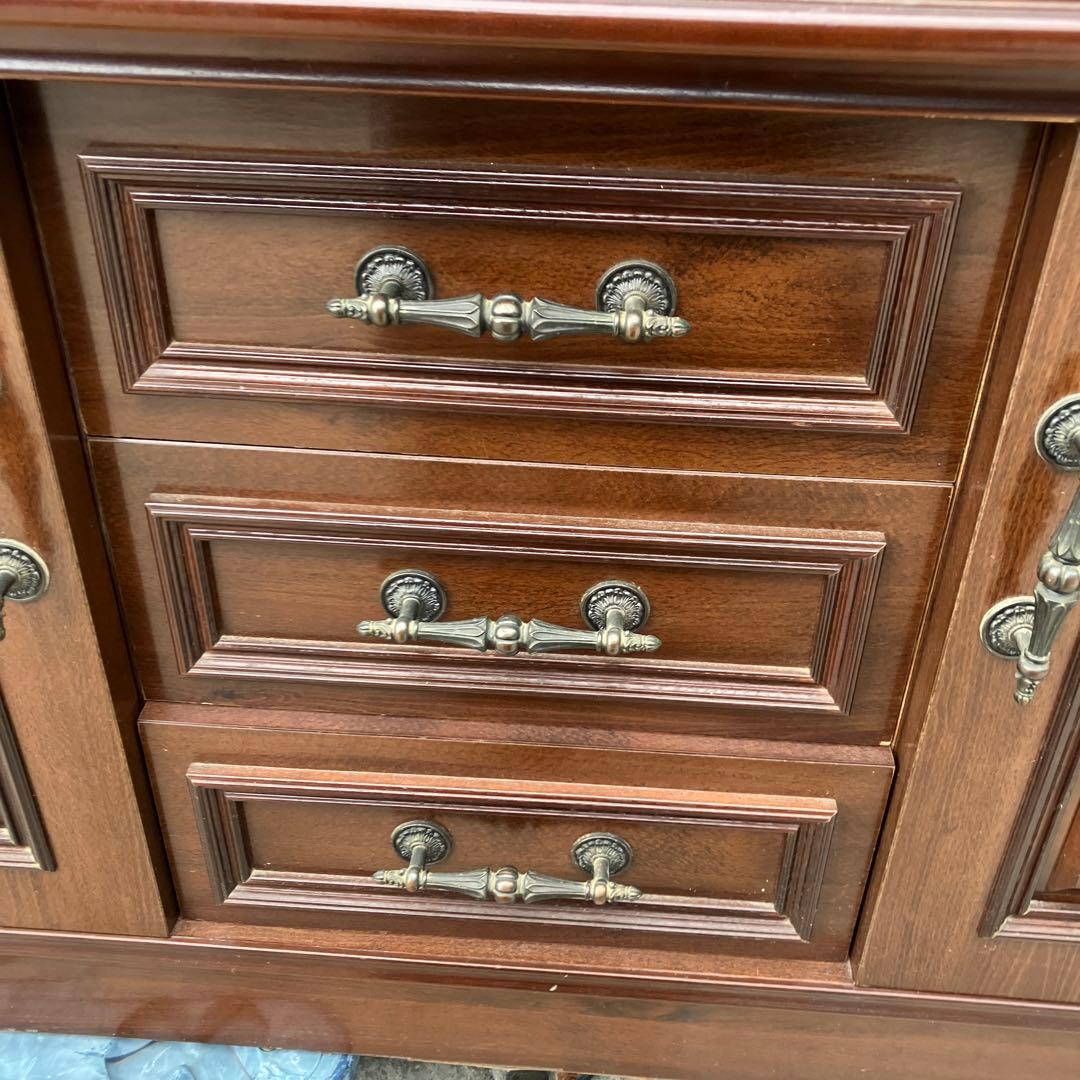 アンティーク 木製カップボード サイドボード 飾り棚 大型 食器棚 ビンテージ