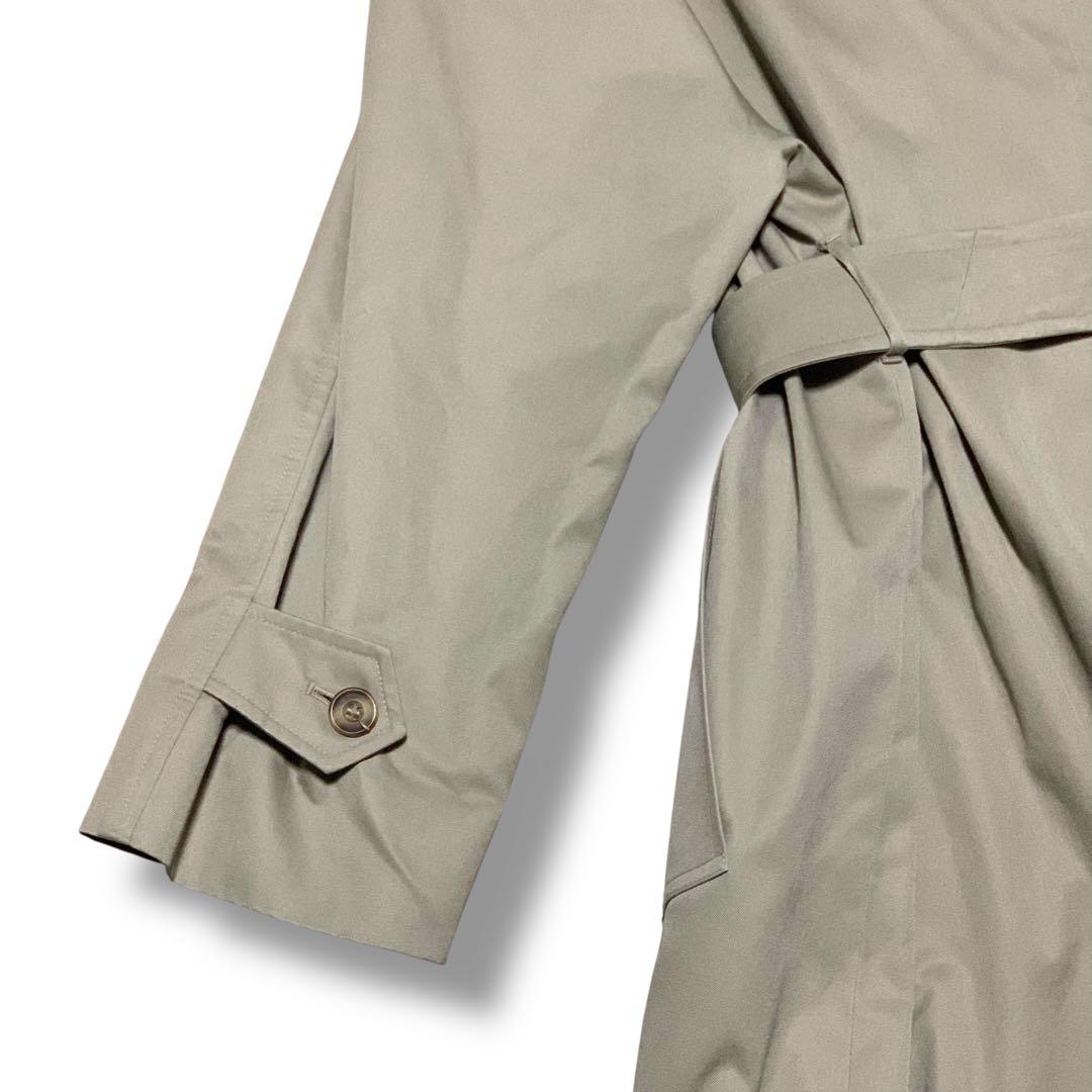 アクアスキュータム　英国製　チェック　ステンカラーコート ベージュ　比翼　XL