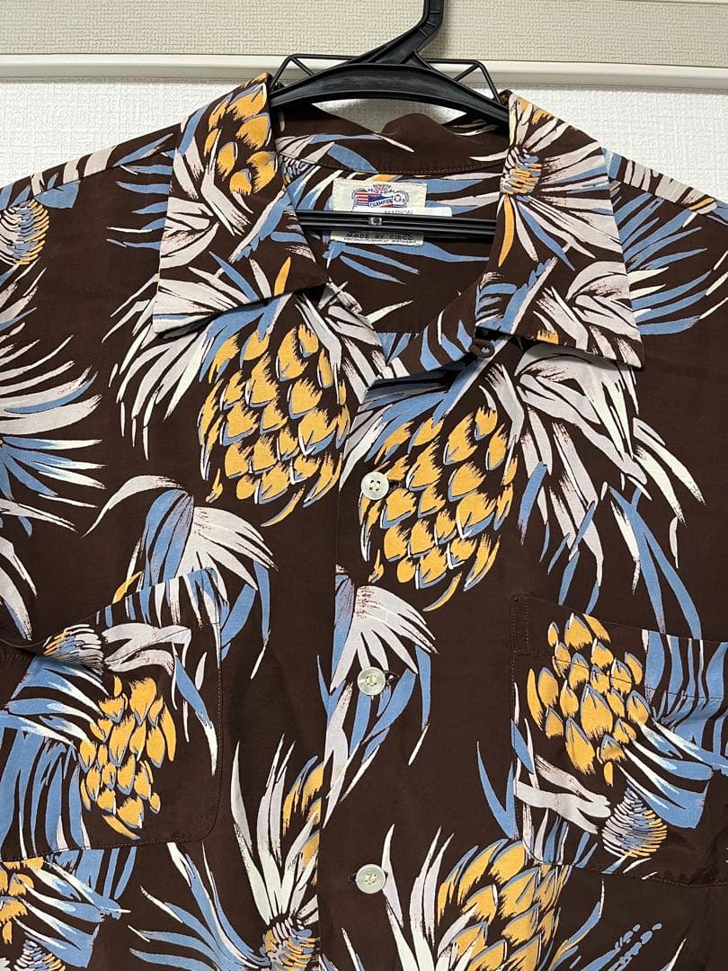 50's DUKE KAHANAMOKU パイナップル ハワイアンシャツ