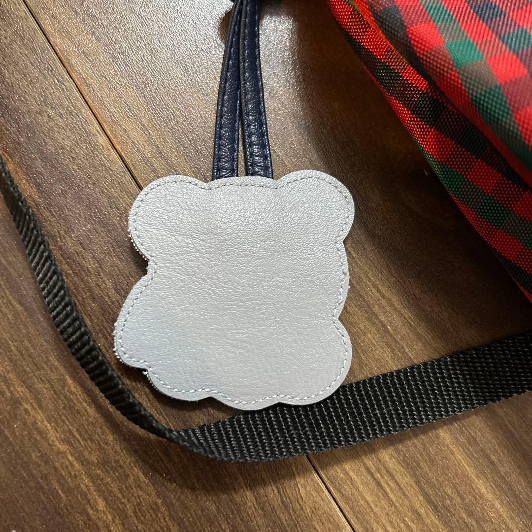 ファミリア　舟形ポシェット　赤チェック