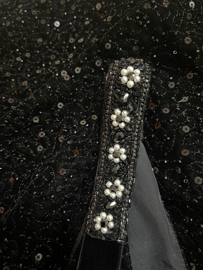 leur logette ベロアスパンコールドレス black