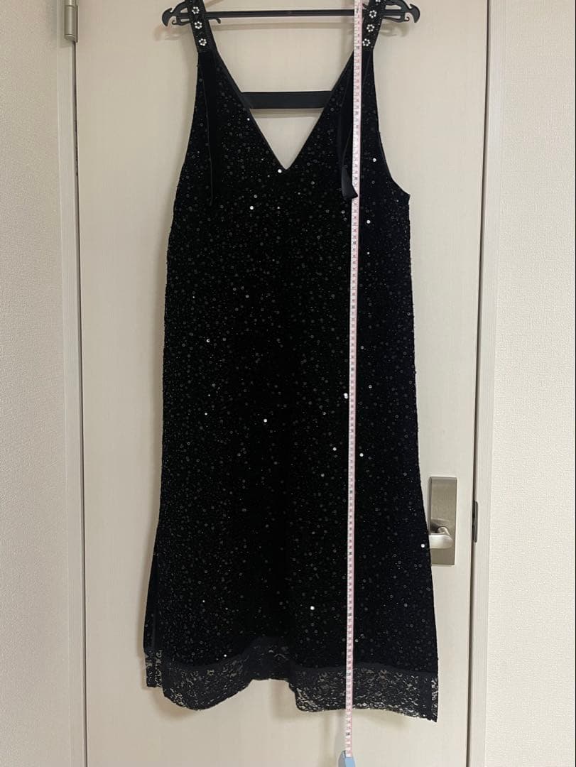 leur logette ベロアスパンコールドレス black