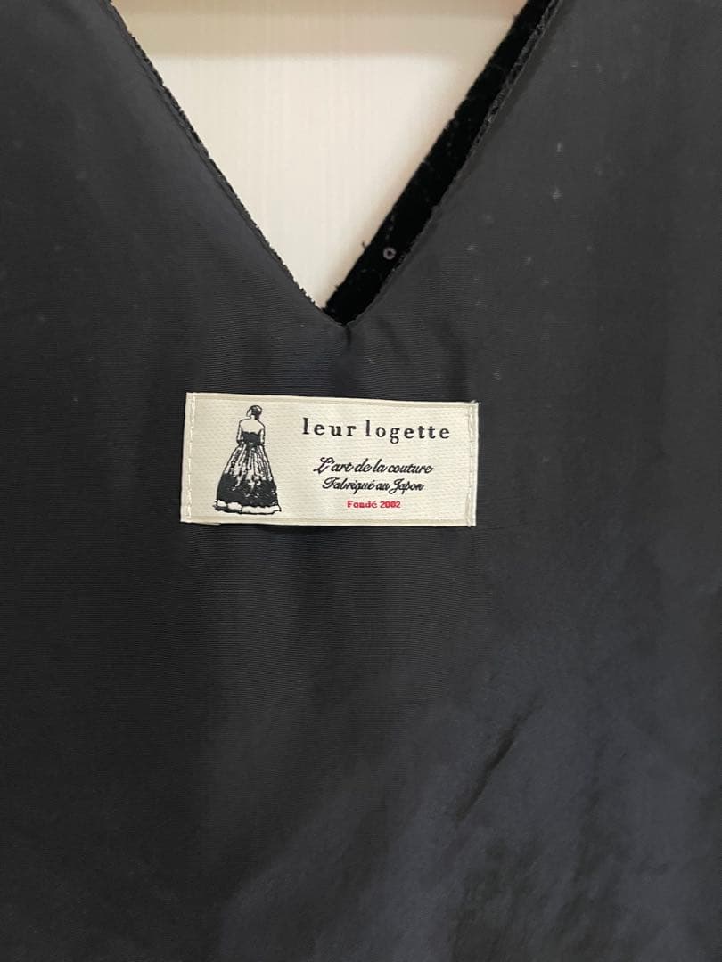 leur logette ベロアスパンコールドレス black