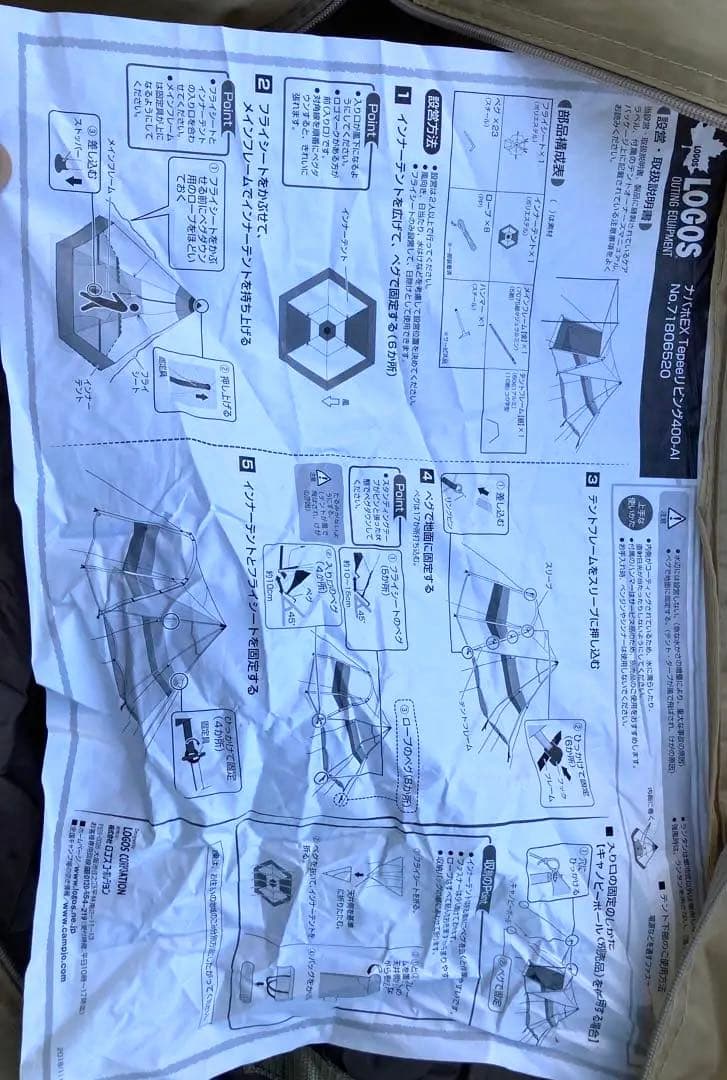 ロゴス ナバホEX Tepeeリビング400-AI グランドシートフルセット