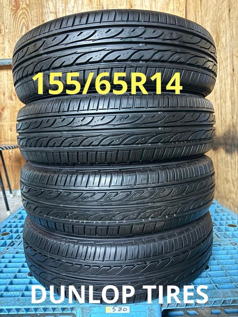 タイヤ・ホイール (580)155/65R14DUNLOP EC202 SUMMER TIRES