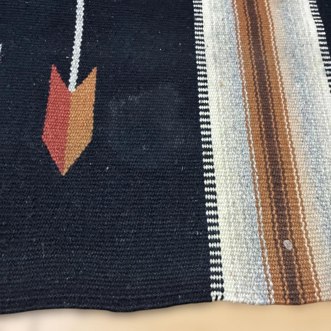 Navajo ナバホ オールド ラグ マット ブラック ベージュ 2pcセット