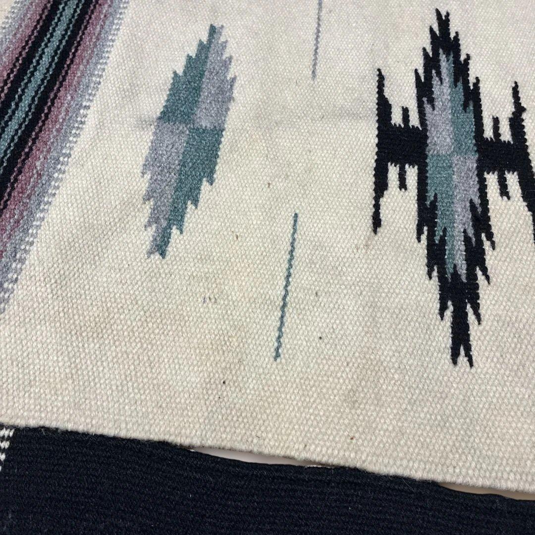 Navajo ナバホ オールド ラグ マット ブラック ベージュ 2pcセット