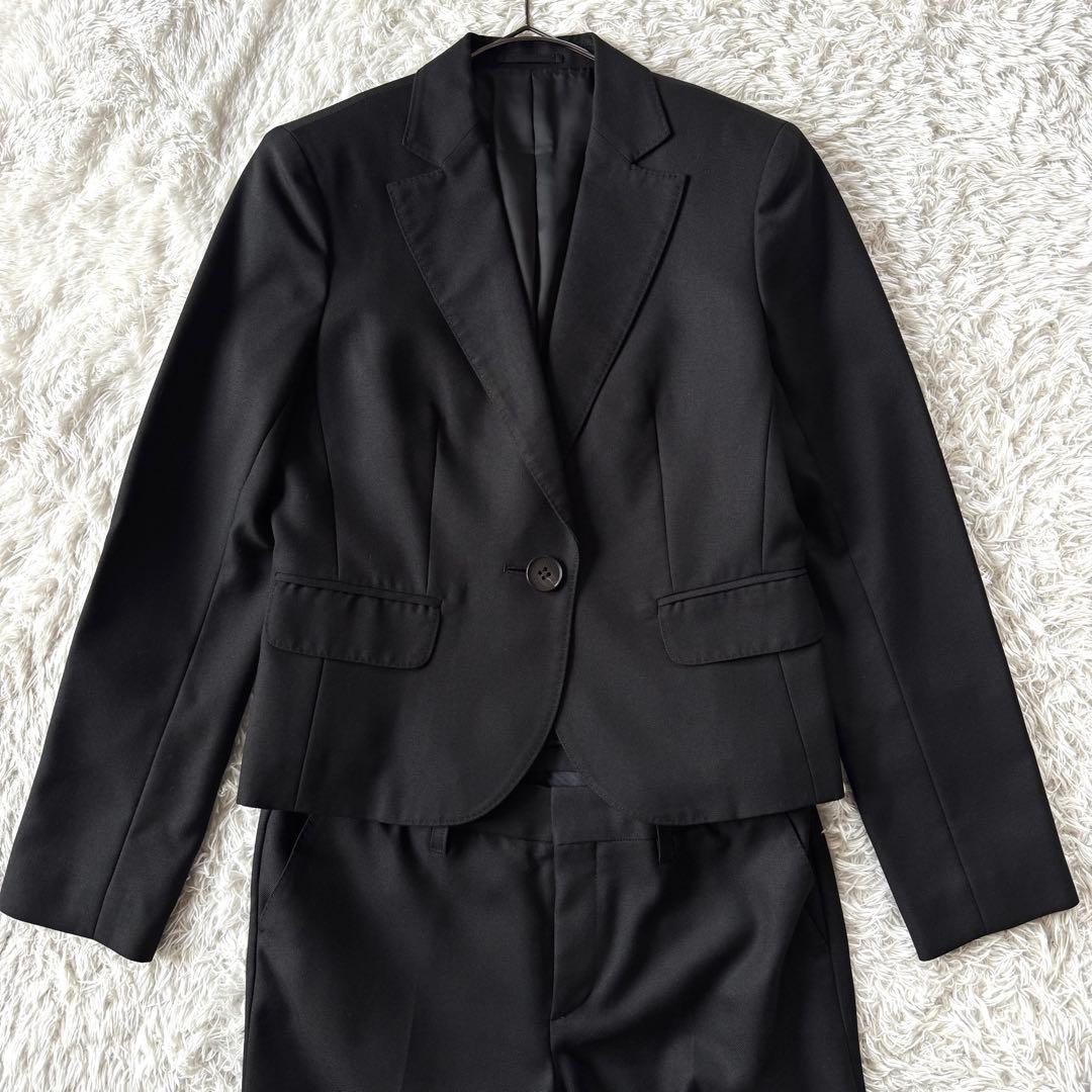 極美品　バーバリーロンドン パンツスーツ シルク　ノバチェック ホースロゴ　黒