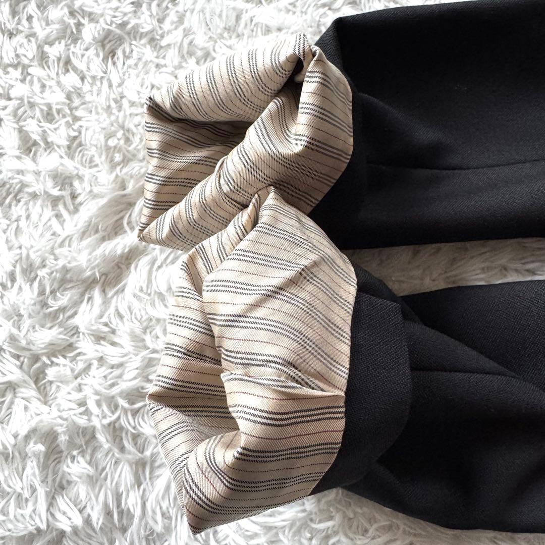 極美品　バーバリーロンドン パンツスーツ シルク　ノバチェック ホースロゴ　黒