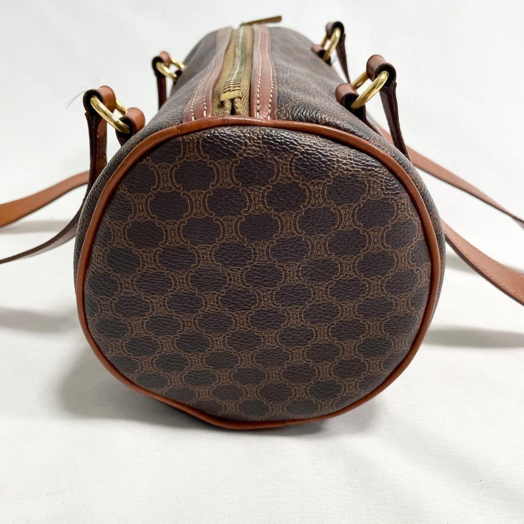 セリーヌ マカダム ハンドバッグ ミニボストンバッグ 筒型 大容量 多機能 ロゴ