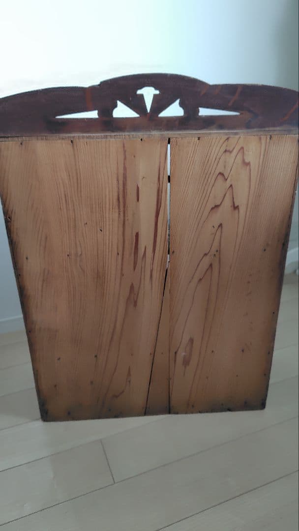 古家具　昭和レトロ　アンティーク 木製ガラス扉収納棚