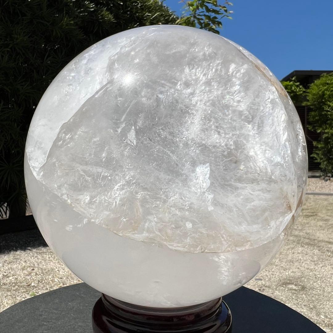 ✳️存在際立つ美麗超大玉‼️✨レインボー ヒマラヤ水晶 丸玉 天然石 原石 置物