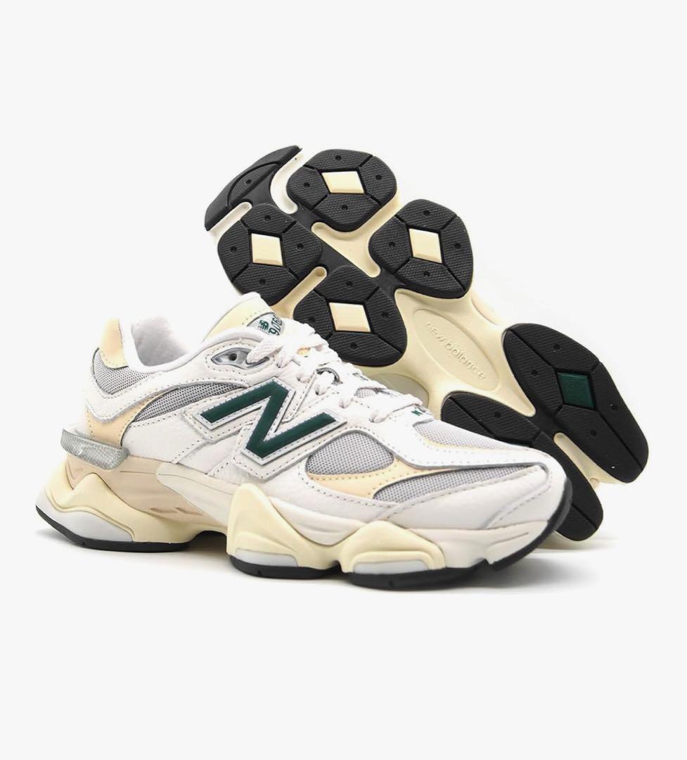 New Balance 9060 ホワイト/グリーンスニーカー