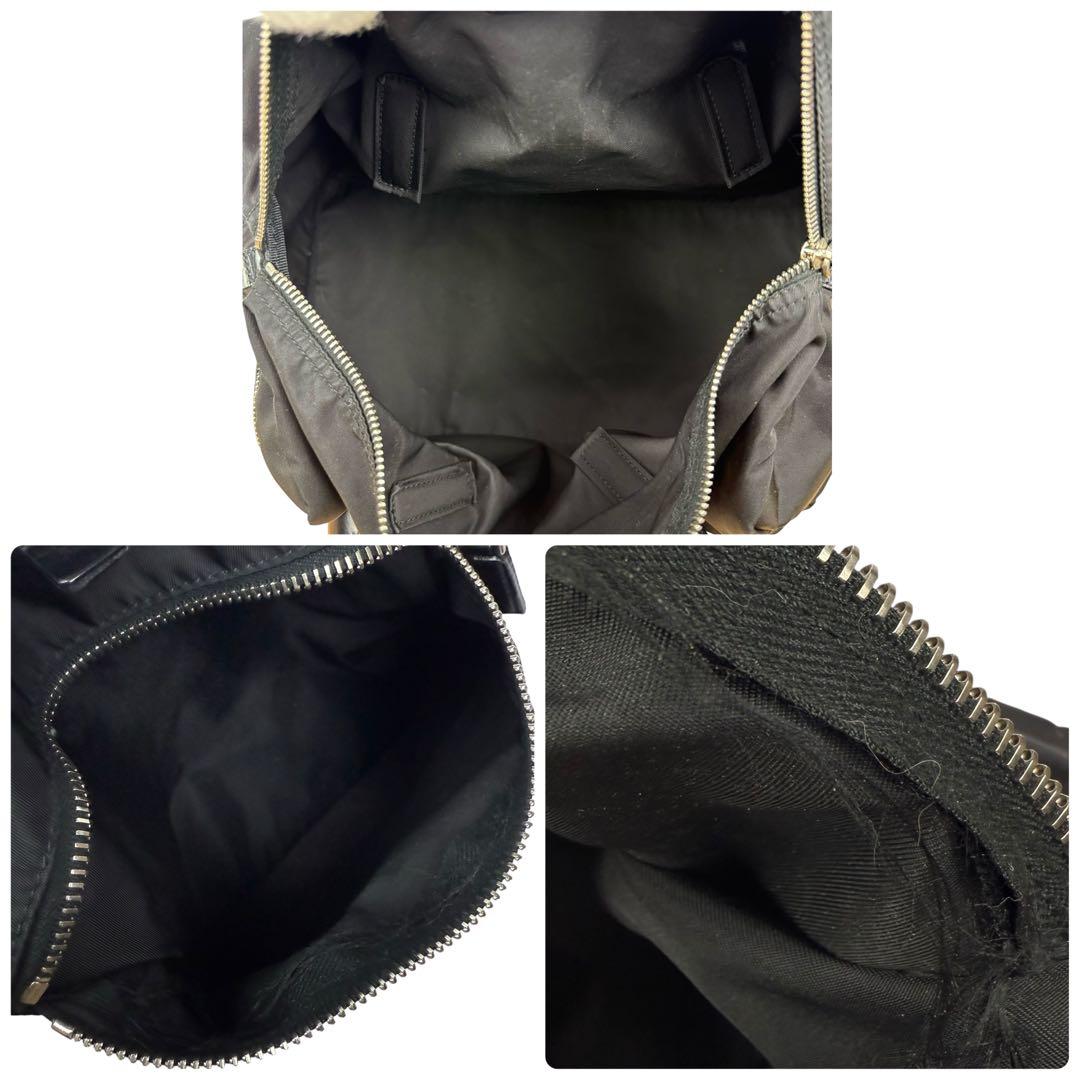 【A4対応 美品】PRADA プラダ ボストンバッグ レザーハンドル 黒 白タグ