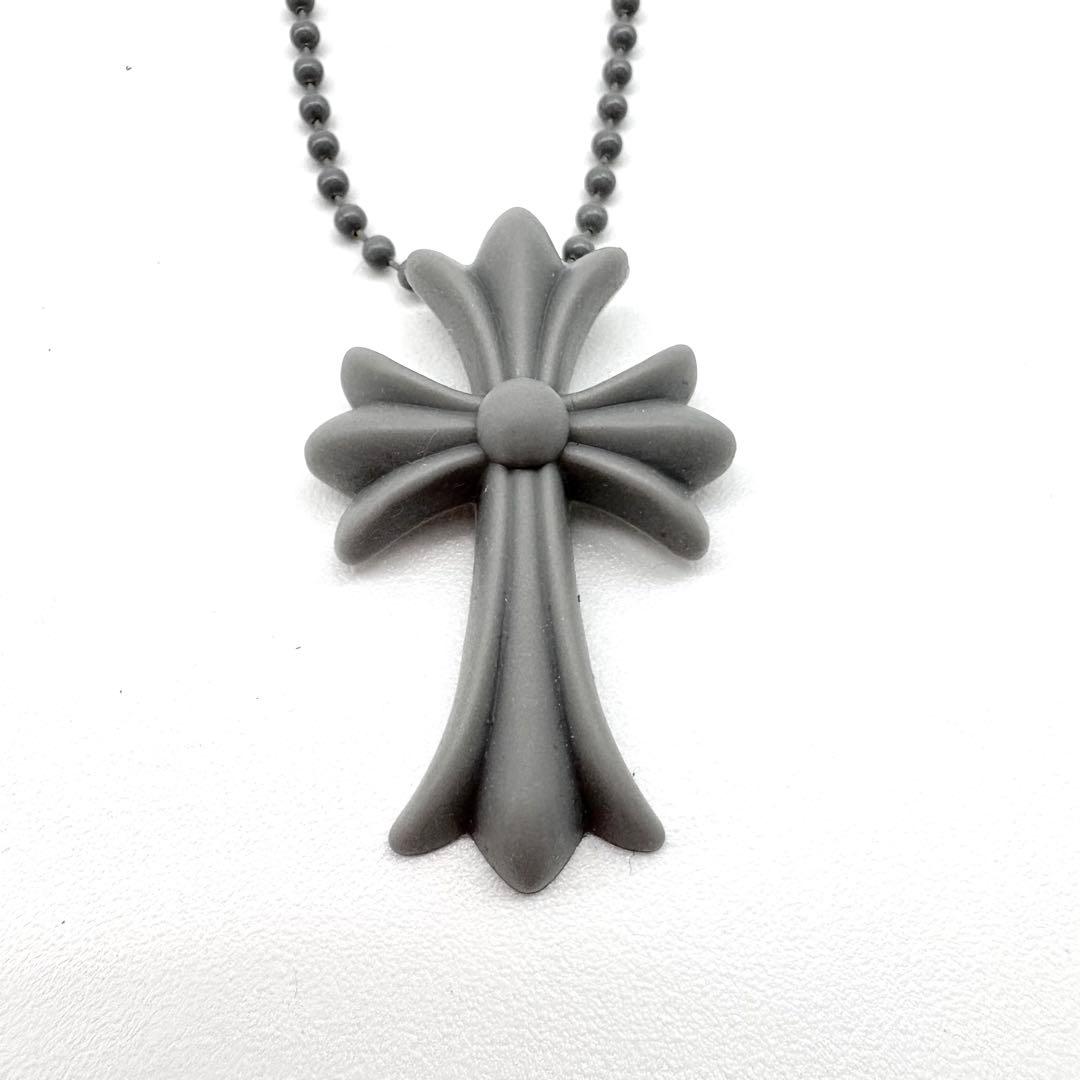 CHROME HEARTS　シリコンラバー　ネックレス　グレー　ボールチェーン