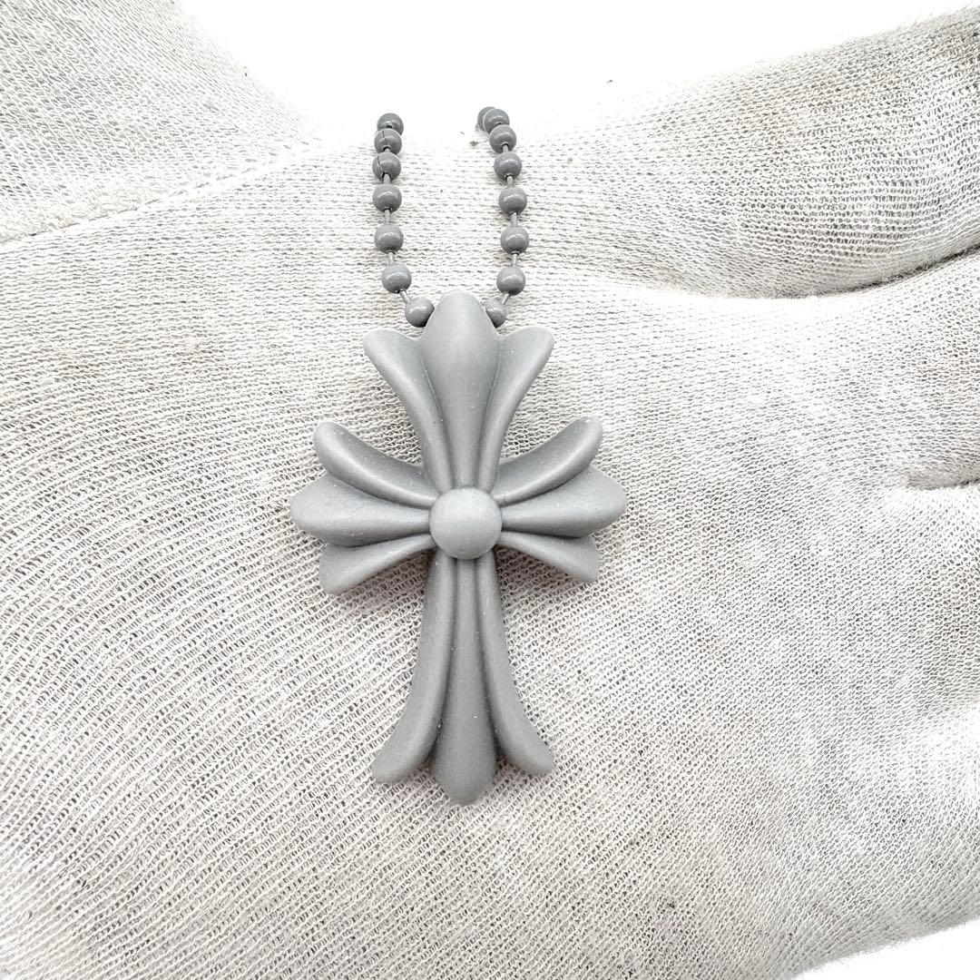 CHROME HEARTS　シリコンラバー　ネックレス　グレー　ボールチェーン