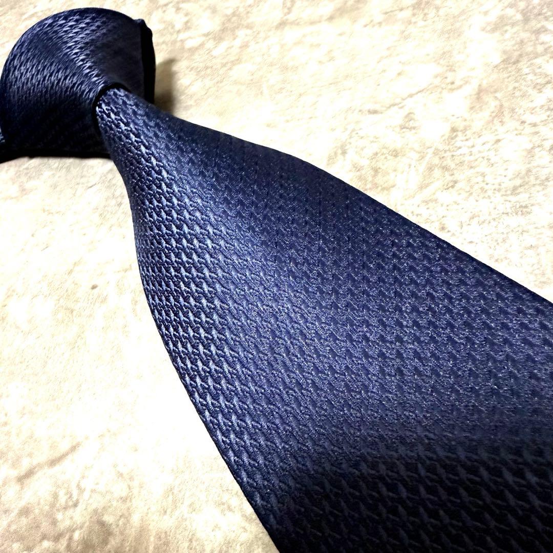 【✨極美品✨】FENDI フェンディ ネクタイ ソリッド ネイビー 無地 希少