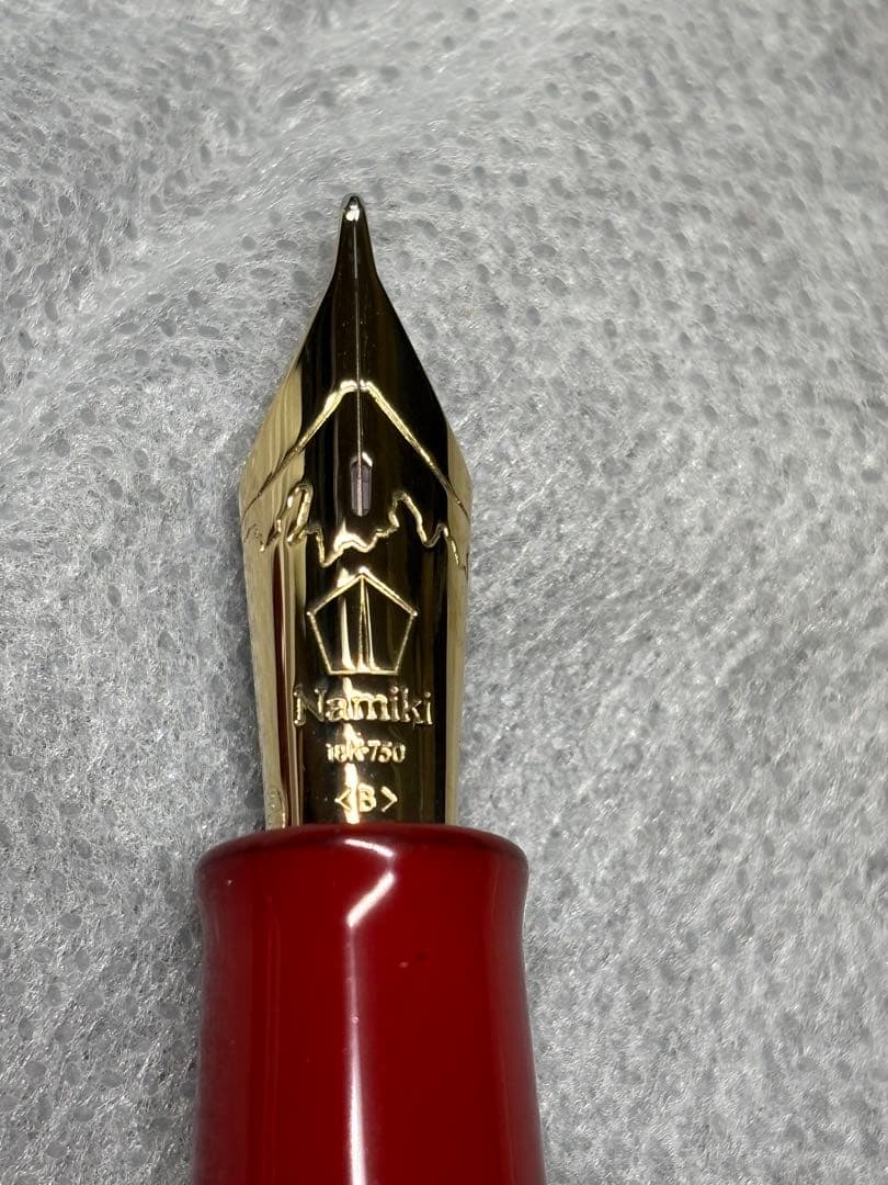 Namiki 赤 万年筆 木箱付き　ペン先20号のB（太字）
