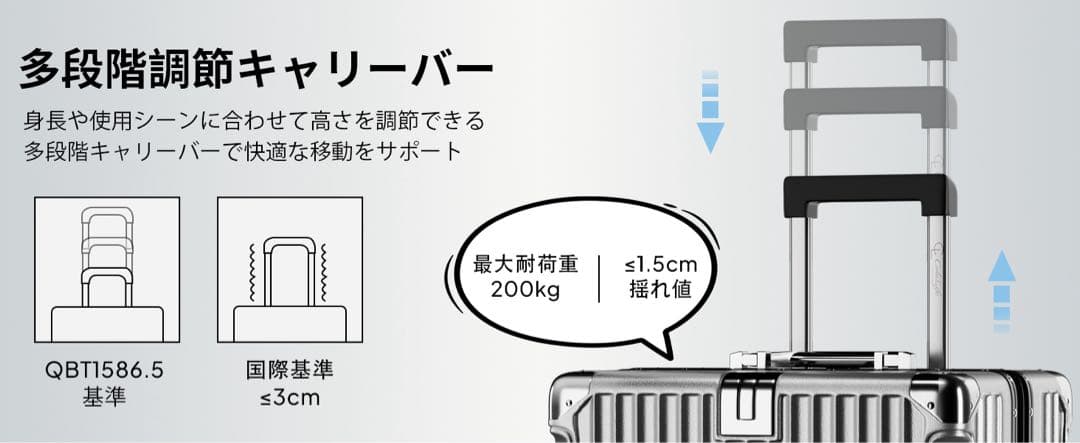 スーツケース⭕️XL⭕️7〜１０泊 シルバー アルミフレーム キャリーケース