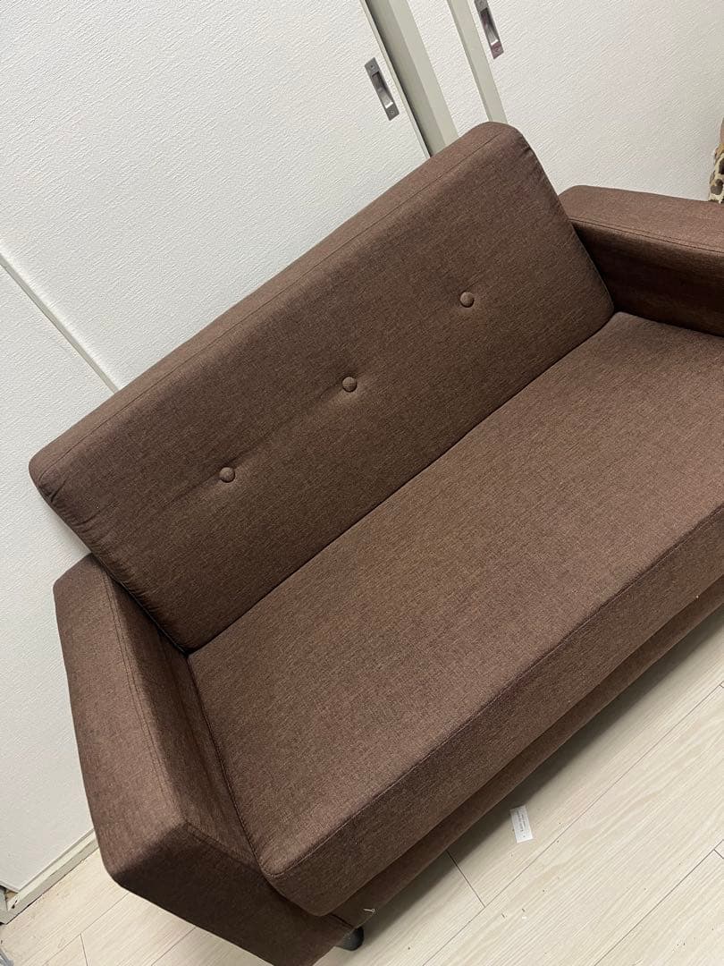 【美品】ブラウン2人掛けソファー　1人暮らし家具
