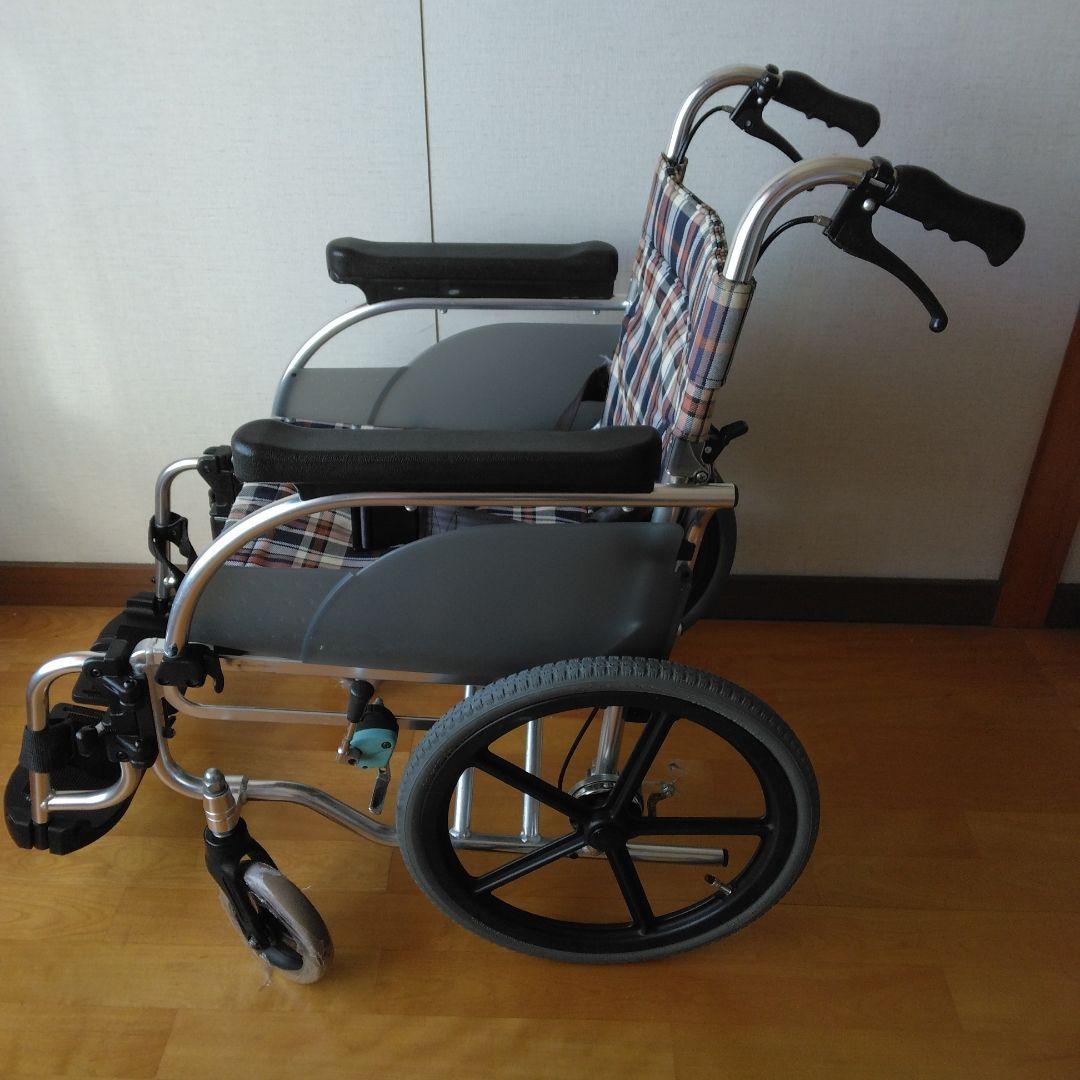 多機能　腰ベルト付き　介助用　車椅子　松永　折り畳み　背折れ