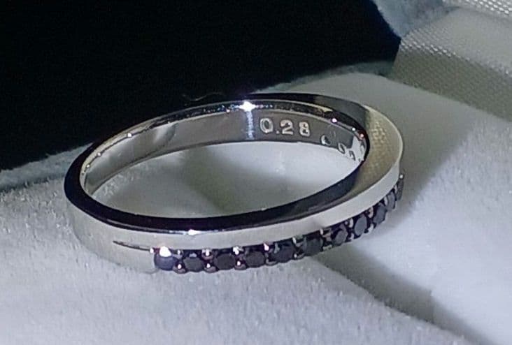 ブラックダイヤモンド　リング　K18WG　三菱ジュエリーコレクション