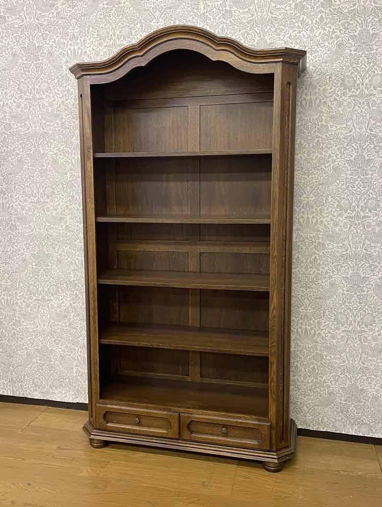 オーク無垢材 本棚 ブックケース 木製 ルーマニア製 起立木工 ヴィンテージ