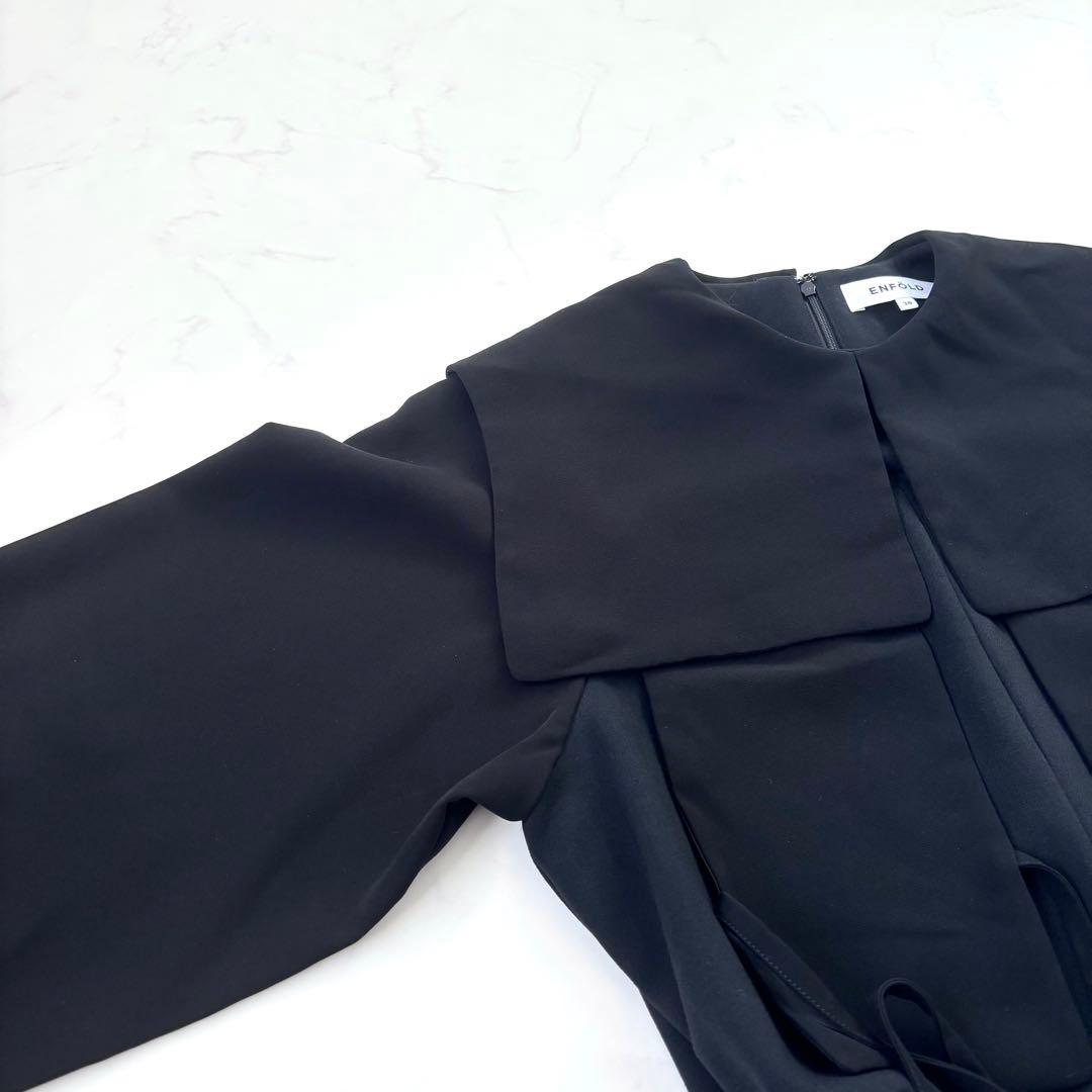 【23SS】エンフォルド BLOUSE ALL-IN-ONE 異素材切替 黒 M