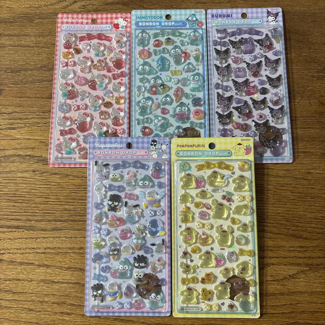 【正規品】　サンリオ　ボンボンドロップシール　第2弾　5種セット