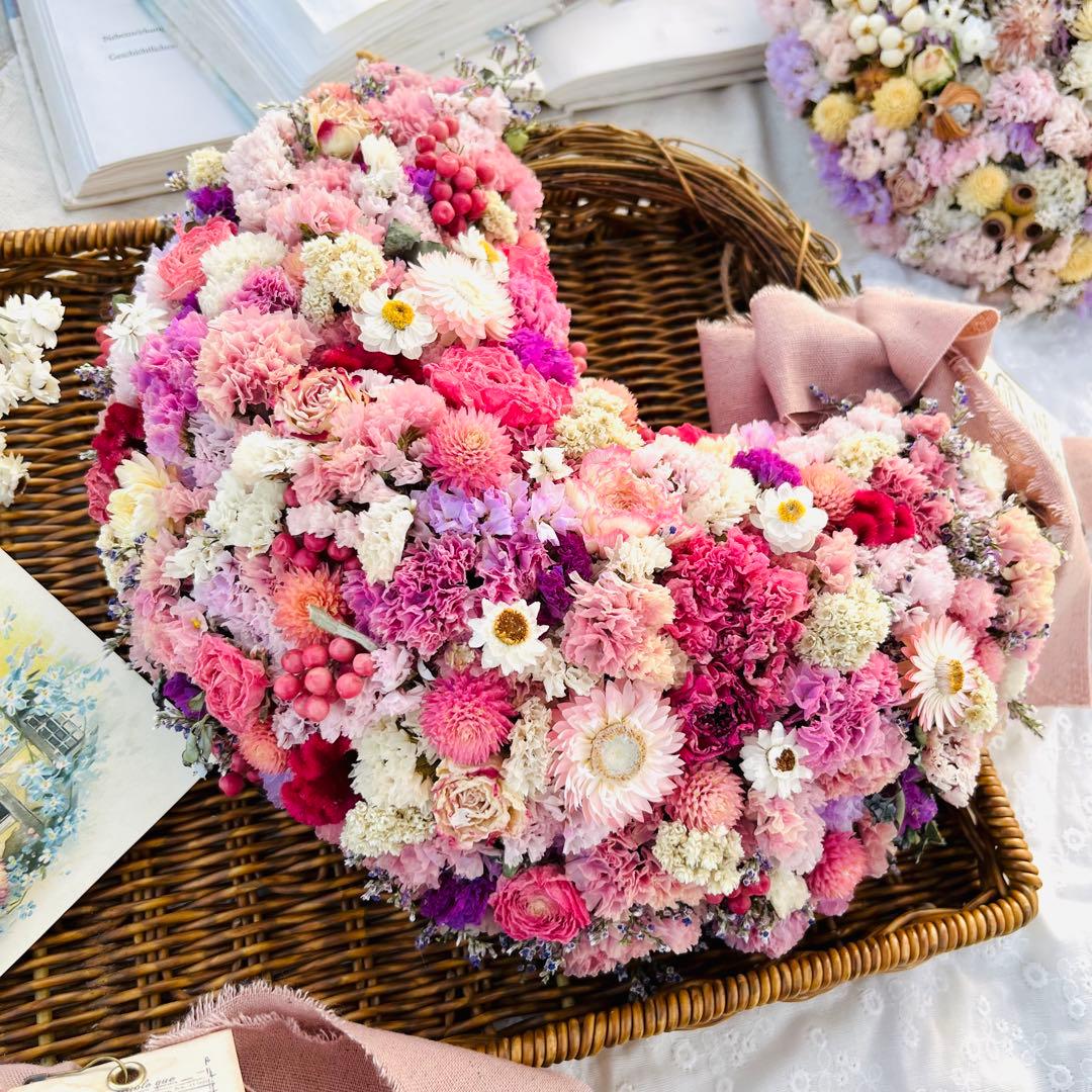 リース　ドライフラワー　ドライフラワーリース　スワッグ　ピンク　母の日　父の日