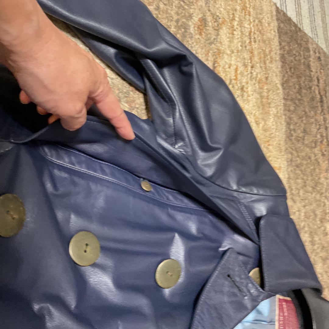 beauty:beast ネイビー レザートレンチコート　レザージャケット