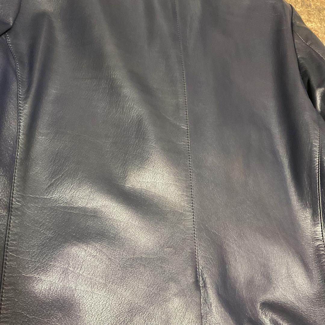 beauty:beast ネイビー レザートレンチコート　レザージャケット