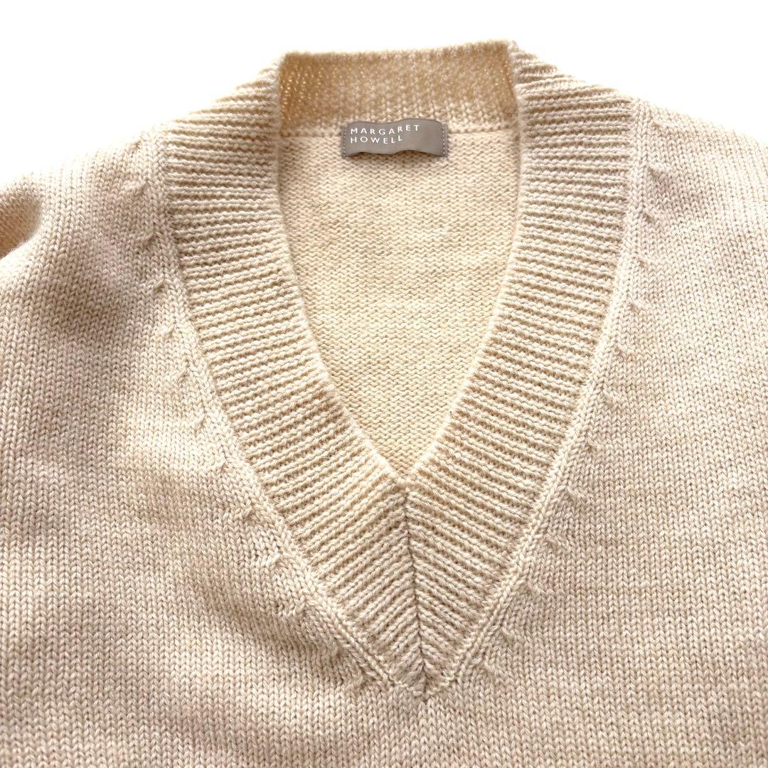 【美品】マーガレットハウエル　Vネックニット　ウール100% 2022AW