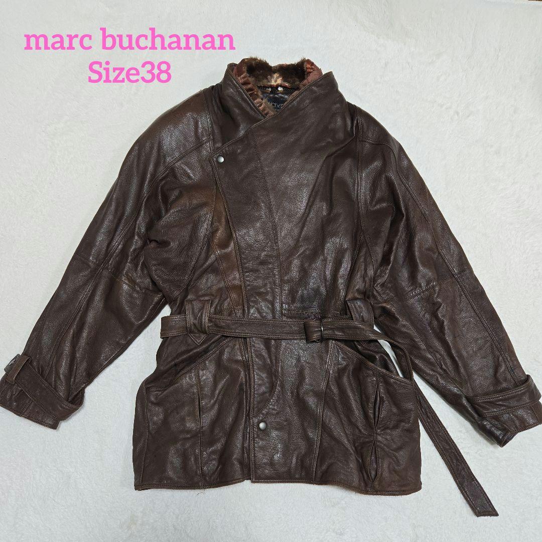 marc buchanan　ノーカラー　レザー　ファー　pelle pelle